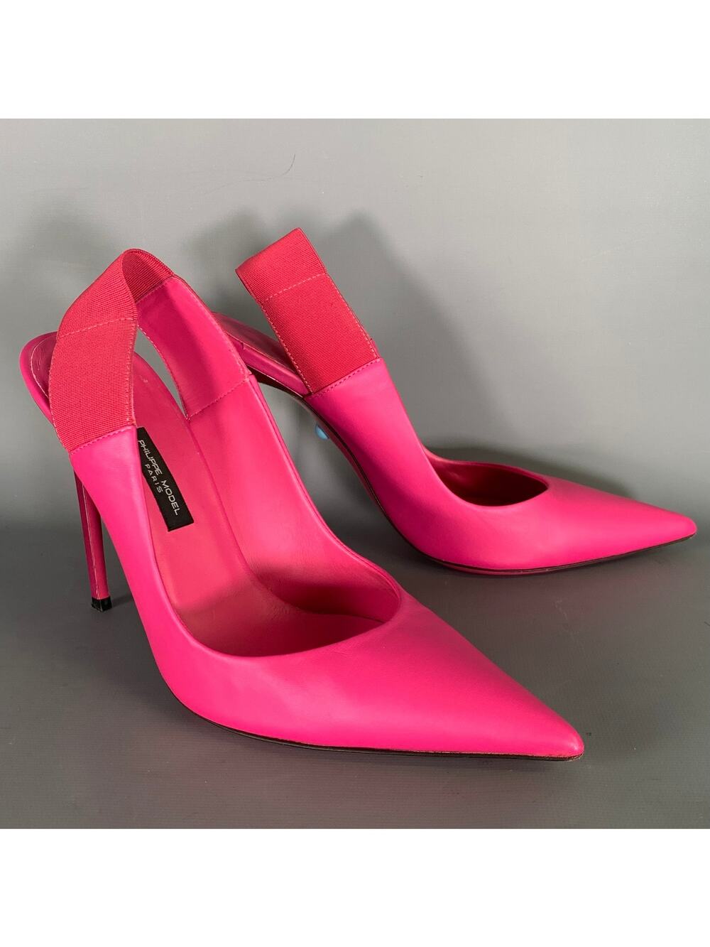 PHILIPPE MODEL Size 7.5 Pink Leather Slingback Pumps